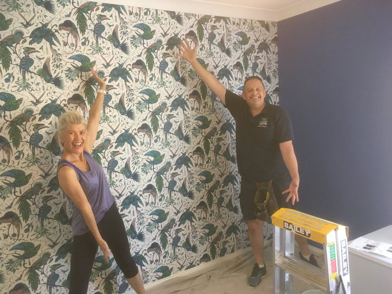 Jane Brown and Drew from Wow wallcoverings. 